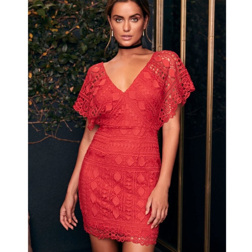 First Kiss Red Lace Dress